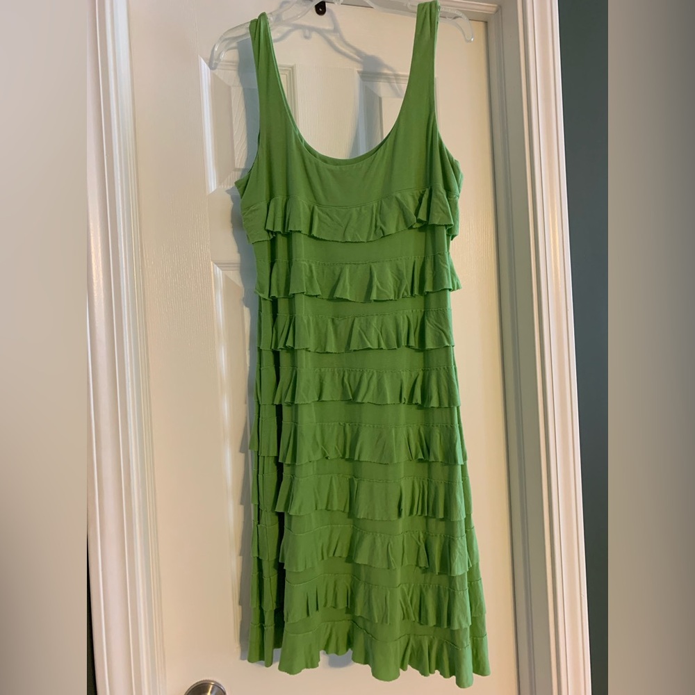 Tango Mango Green Tiered Ruffle Mini Sundress, size M